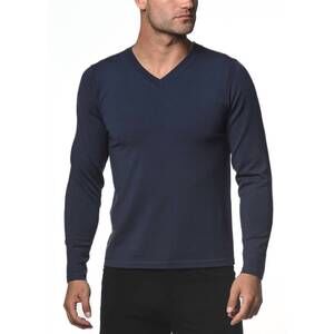 NEW POSTMARC knitted v-neck sweater in navy